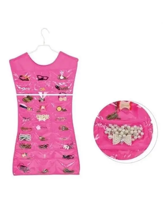 Omarı Modern Takı Saklama Çözümü - Pembe Elbise Şeklinde