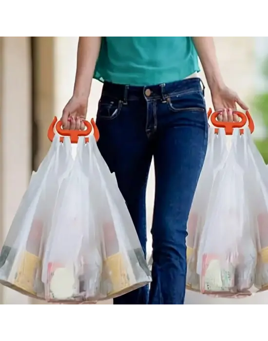 BUFFER® Ergonomik Poşet Taşıma Aparatı – Ağır Yük Taşıyıcı Tutacak, Elden Kesme Yapmayan Kolay Taşıma Kancası, Market ve Alışveriş Çantası Taşıyıcısı