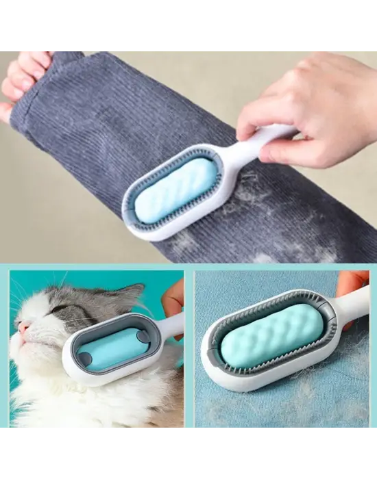 Omarı Çift Taraflı Pet Fırça - Evcil Hayvanlar için Nemli Tüy Tarama