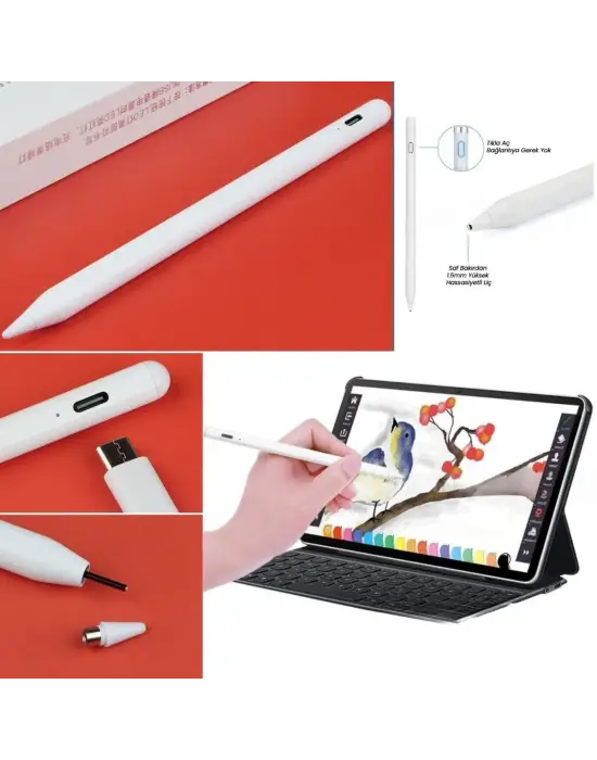 BUFFER® Evrensel Tablet ve Dokunmatik Telefonlarla Uyumlu Hassas Çizim ve Tasarım Kalemi