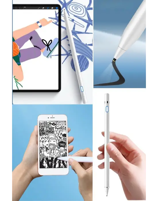 BUFFER® Evrensel Tablet ve Dokunmatik Telefonlarla Uyumlu Hassas Çizim ve Tasarım Kalemi