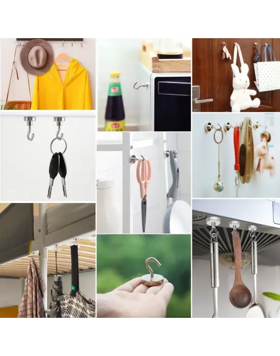 Omarı Güçlü Manyetik 2li Magnet Askı - Mutfak ve Banyo İçin Çok Amaçlı