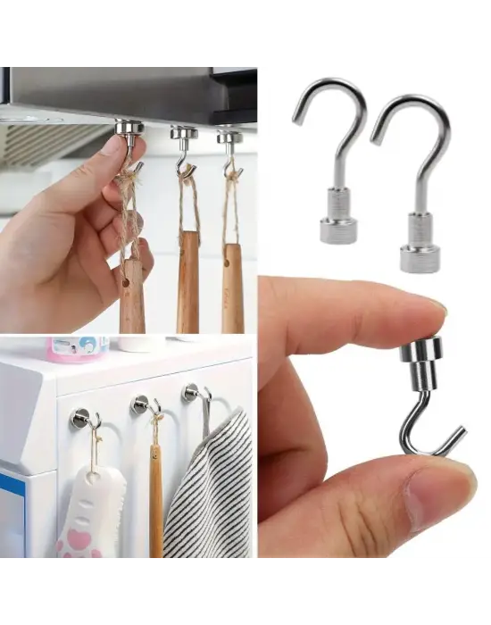 Omarı Güçlü Manyetik 2li Magnet Askı - Mutfak ve Banyo İçin Çok Amaçlı