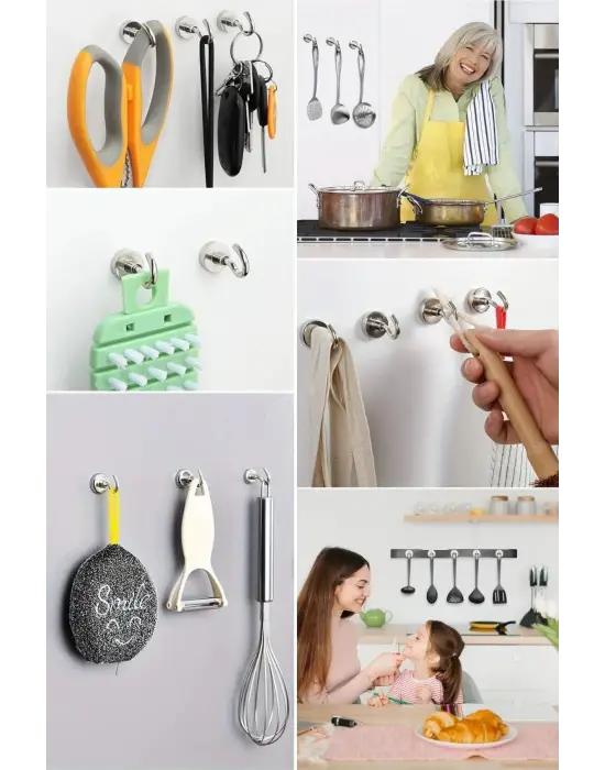 Omarı Güçlü Manyetik 2li Magnet Askı - Mutfak ve Banyo İçin Çok Amaçlı