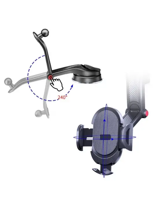 Omarı Güçlü Vantuzlu Araç İçi Telefon Tutucu Aparat