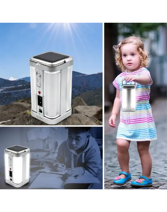 Omarı Güneş Enerjili Şarjlı Işık 1200mAh Yeniden Şarj Edilebilir Batarya