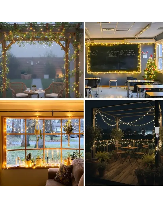 BUFFER® Günışığı Renk 5 Farklı Işık Modlu 10 Metre Eklemeli Dekor Boncuk Model Dekoratif Led