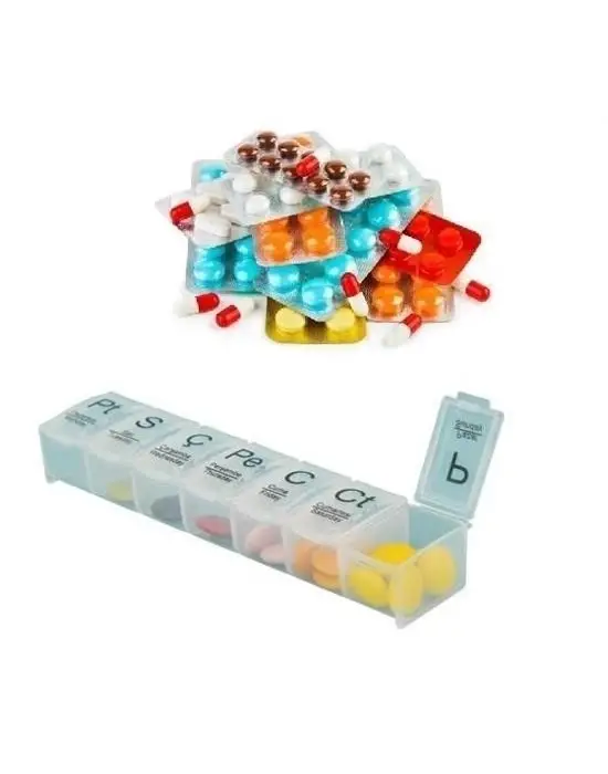 Omarı 7 Bölme Haftalık İlaç Saklama Kutusu - Günlük Kullanım İçin