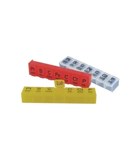 Omarı 7 Bölme Haftalık İlaç Saklama Kutusu - Günlük Kullanım İçin