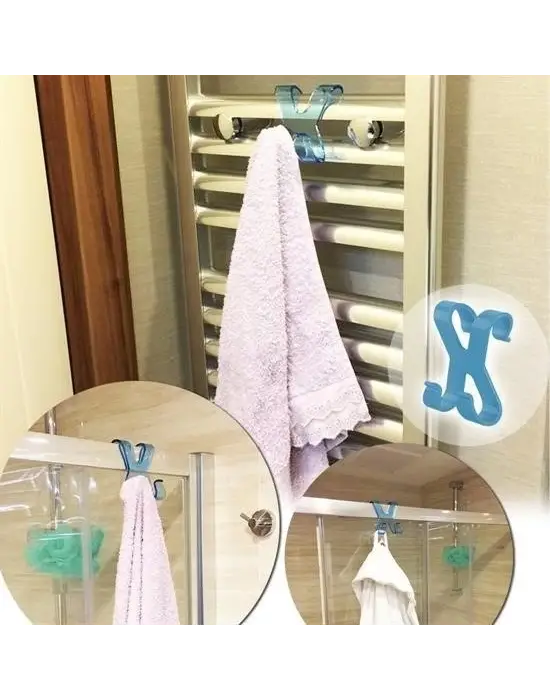 Omarı Pratik ve Taşınabilir 2 Kancalı Banyo Askısı