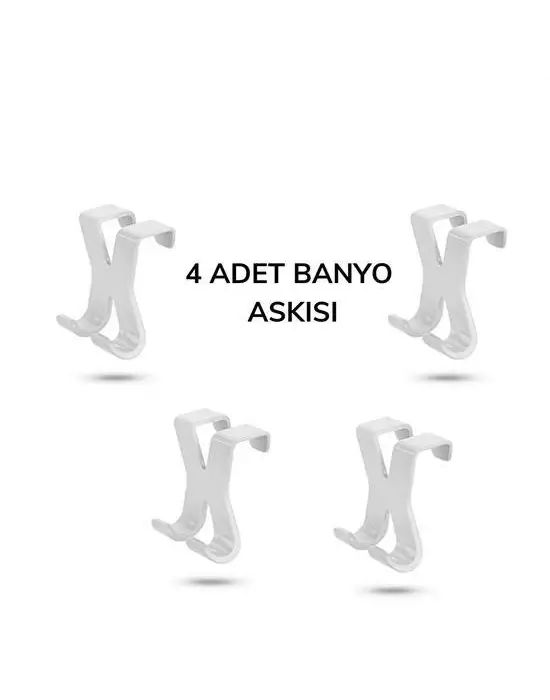 Omarı Pratik ve Taşınabilir 2 Kancalı Banyo Askısı