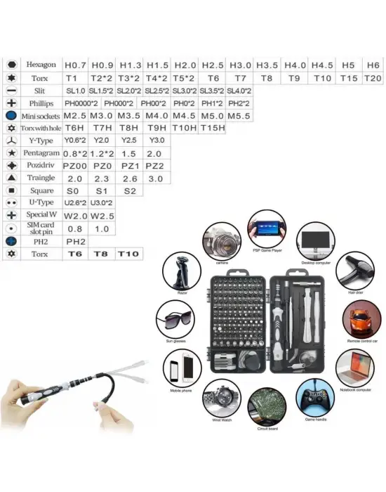 Omarı Hassas Tornavida Seti - Parça Manyetik Onarım Aracı Seti