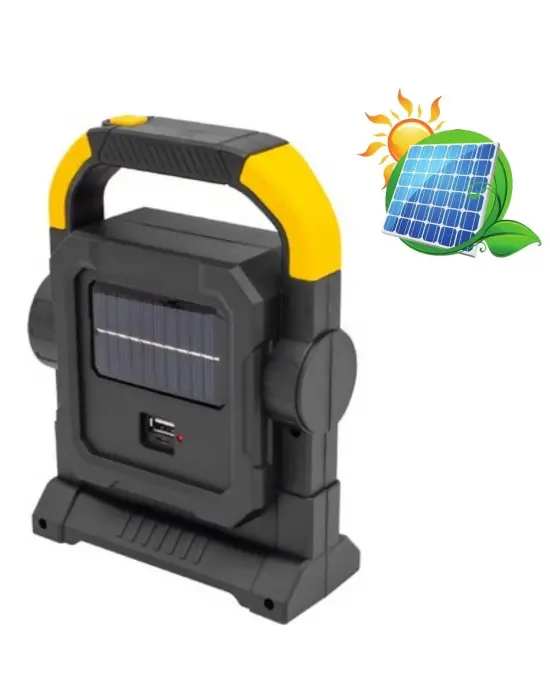 Omarı Taşınabilir Solar LED Çalışma Işığı | USB Çıkışlı Projektör Lamba