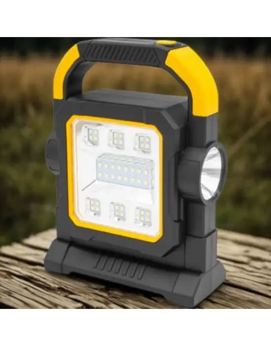 Omarı Taşınabilir Solar LED Çalışma Işığı | USB Çıkışlı Projektör Lamba
