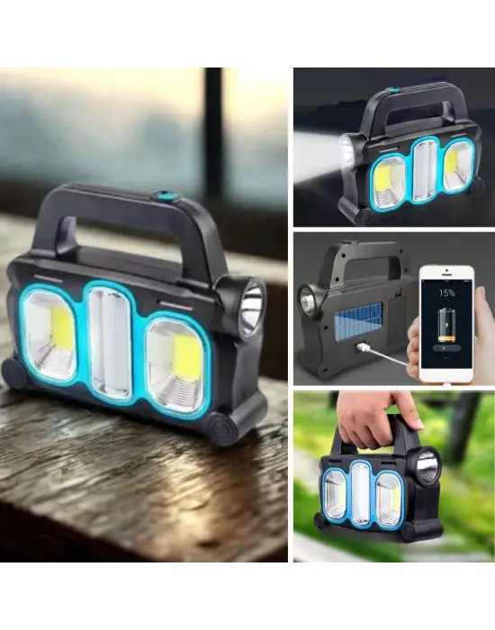 Omarı Güneş Enerjili Taşınabilir Çalışma Lambası – Powerbank Özellikli