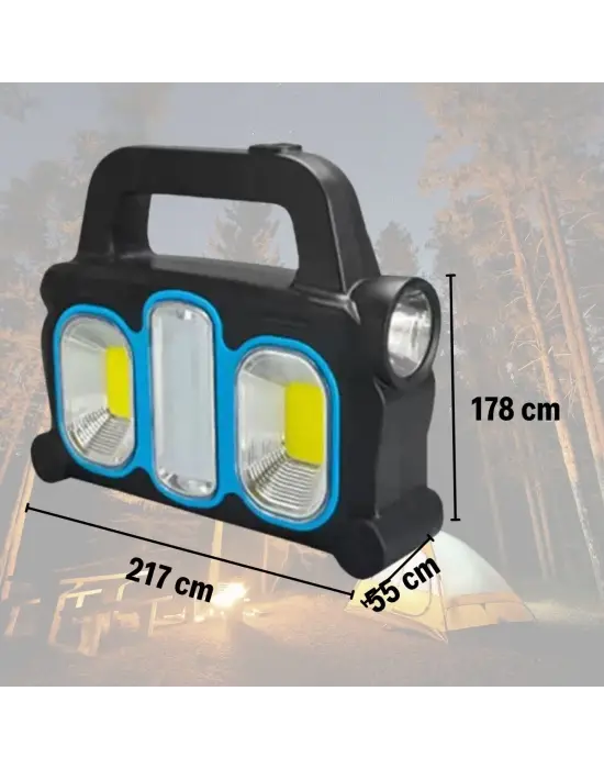 Omarı Güneş Enerjili Taşınabilir Çalışma Lambası – Powerbank Özellikli