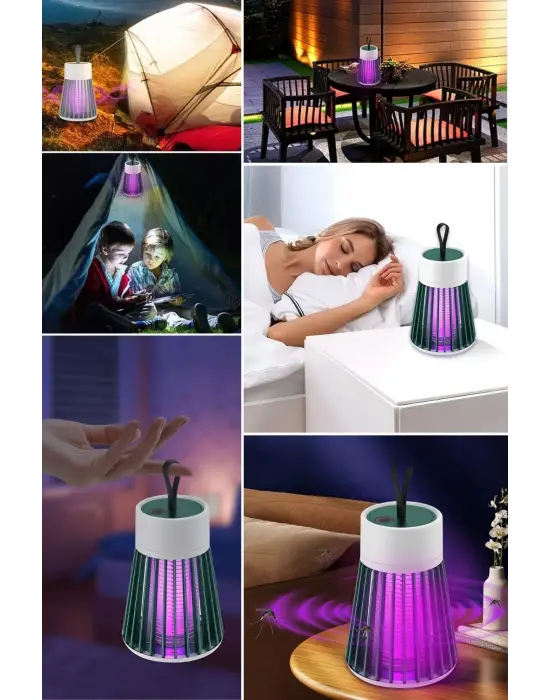 BUFFER® İç ve Dış Mekanlar İçin Şarjlı Sinek Öldürücü Sivrisinek Kovucu,UV Işıklı Sineksavar Taşınabilir Gece Lambası