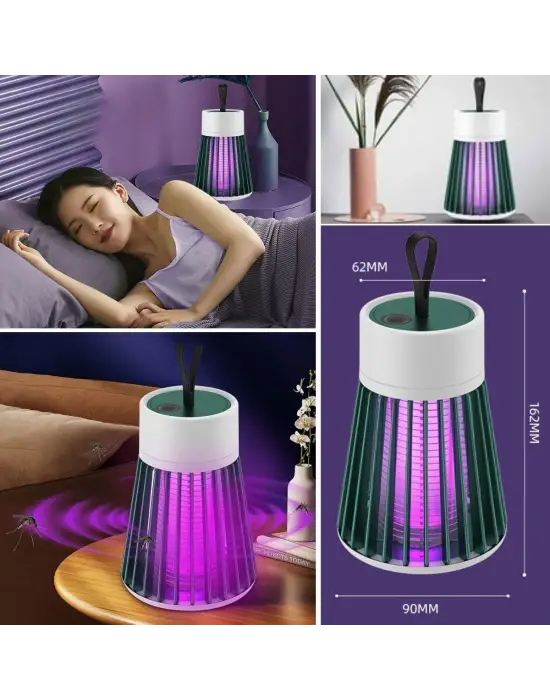 BUFFER® İç ve Dış Mekanlar İçin Şarjlı Sinek Öldürücü Sivrisinek Kovucu,UV Işıklı Sineksavar Taşınabilir Gece Lambası