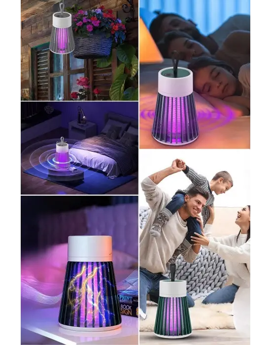 BUFFER® İç ve Dış Mekanlar İçin Şarjlı Sinek Öldürücü Sivrisinek Kovucu,UV Işıklı Sineksavar Taşınabilir Gece Lambası