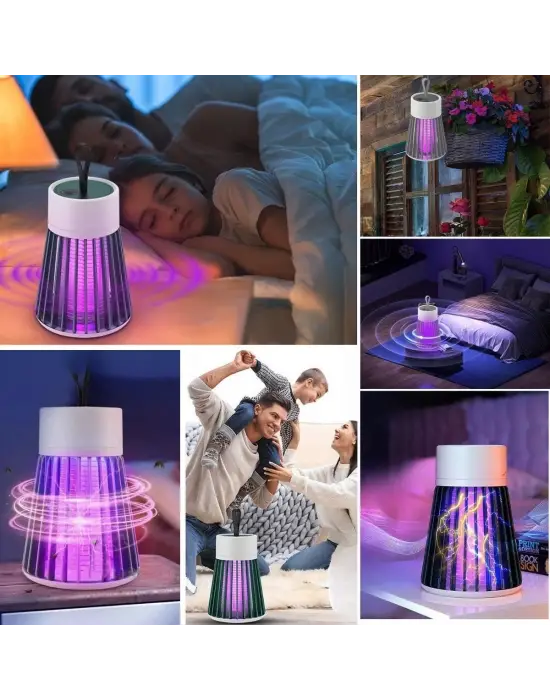 BUFFER® İç ve Dış Mekanlar İçin Şarjlı Sinek Öldürücü Sivrisinek Kovucu,UV Işıklı Sineksavar Taşınabilir Gece Lambası