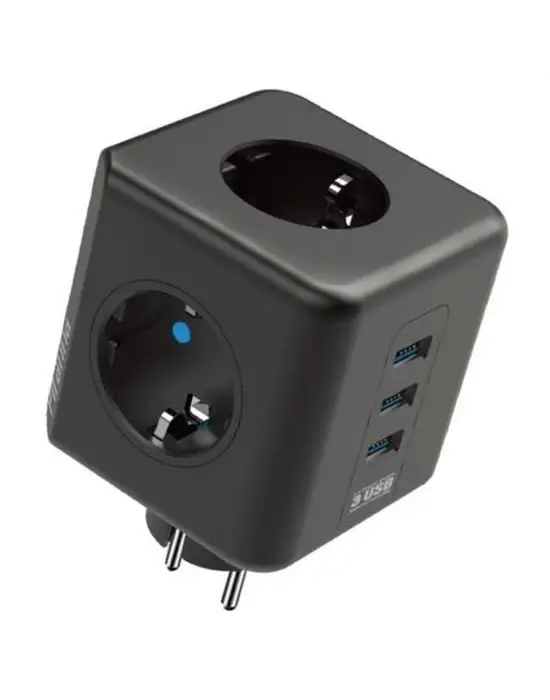 Omarı Isıya Dayanıklı Termal Akım Koruma ve Çocuk Koruma 3 Priz 3 USB Küp Priz