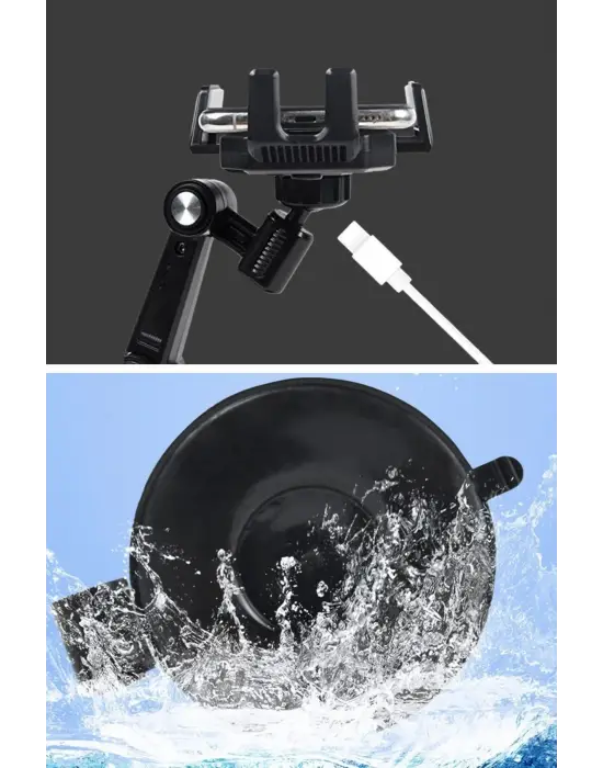 BUFFER® Jel Vantuzlu Cama Takılabilen Güçlü 360 Derece Dönebilen Ayarlanabilir Araç Içi Vantuzlu Telefon Tutucu