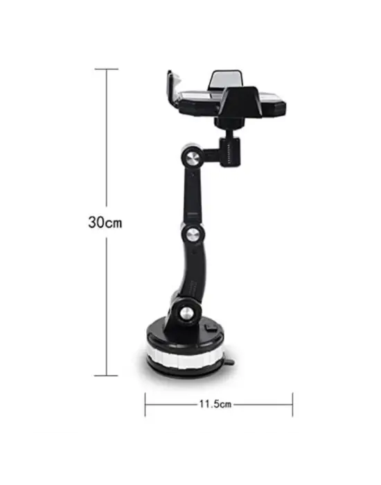 BUFFER® Jel Vantuzlu Cama Takılabilen Güçlü 360 Derece Dönebilen Ayarlanabilir Araç Içi Vantuzlu Telefon Tutucu