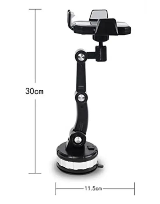 BUFFER® Jel Vantuzlu Cama Takılabilen Güçlü 360 Derece Dönebilen Ayarlanabilir Araç Içi Vantuzlu Telefon Tutucu