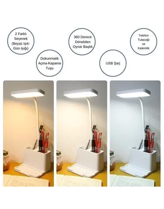 Omarı Dokunmatik USBli Derece Masa Lambası