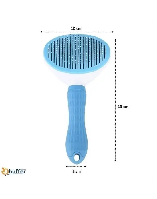 Omarı Ergonomik Saplı Tüy Toplayıcı Evcil Hayvan Tarağı - Mavi