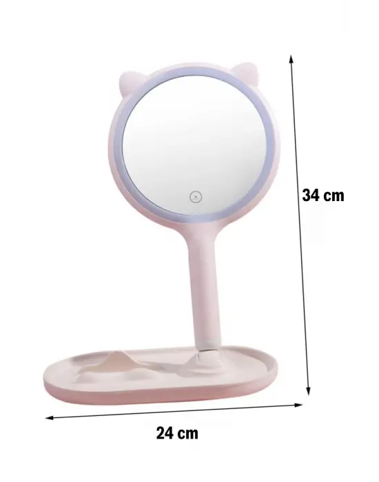 Omarı Yuvarlak Dokunmatik Led Ayarlı Masa Üstü Makyaj Aynası