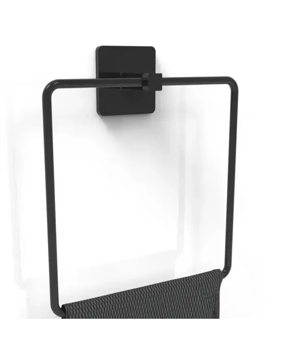 Omarı Kendiliğinden Yapışkanlı Siyah Kare Havluluk