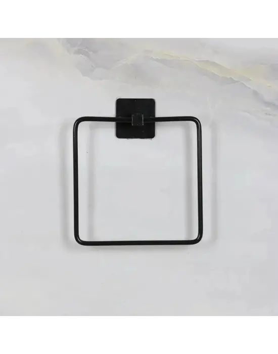 Omarı Kendiliğinden Yapışkanlı Siyah Kare Havluluk