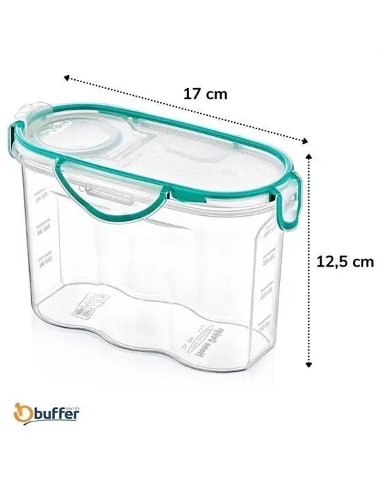 Omarı Kilitli Kapaklı Contalı Hava ve Sıvı Geçirmez Saklama Kabı 1,2 Litre