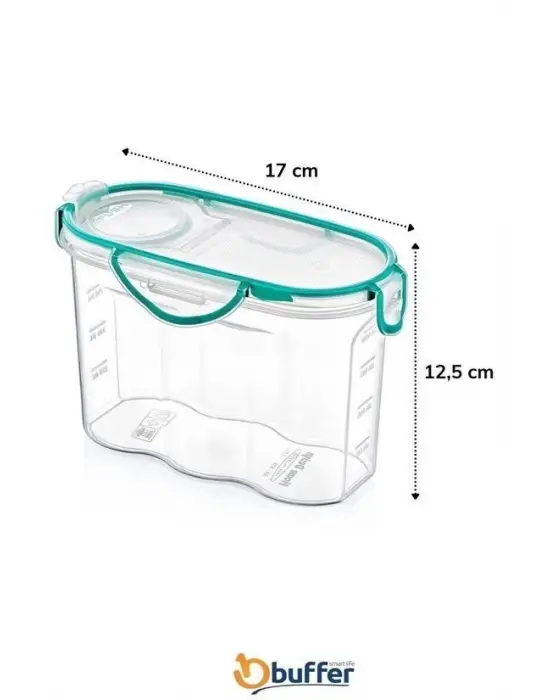 Omarı Kilitli Kapaklı Contalı Hava ve Sıvı Geçirmez Saklama Kabı 1,2 Litre