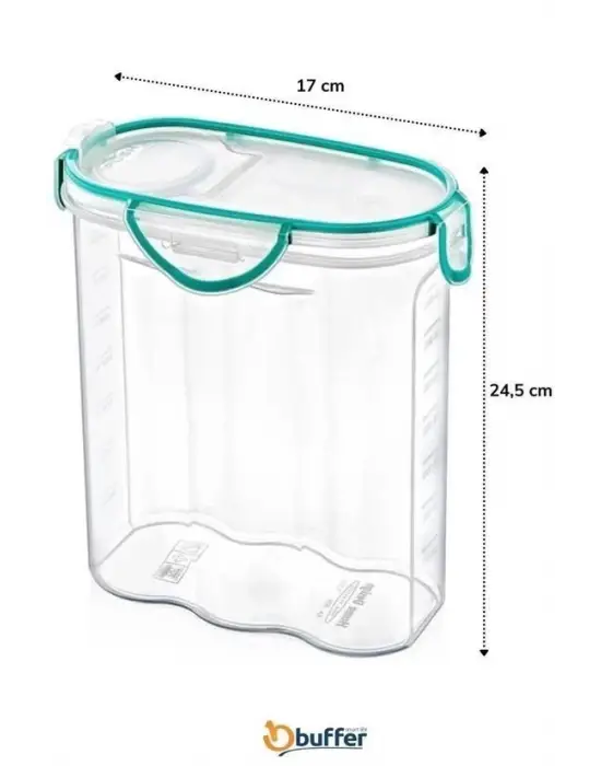 Omarı Su ve Hava Geçirmez Contalı 2,4 Litre Erzak Saklama Kabı