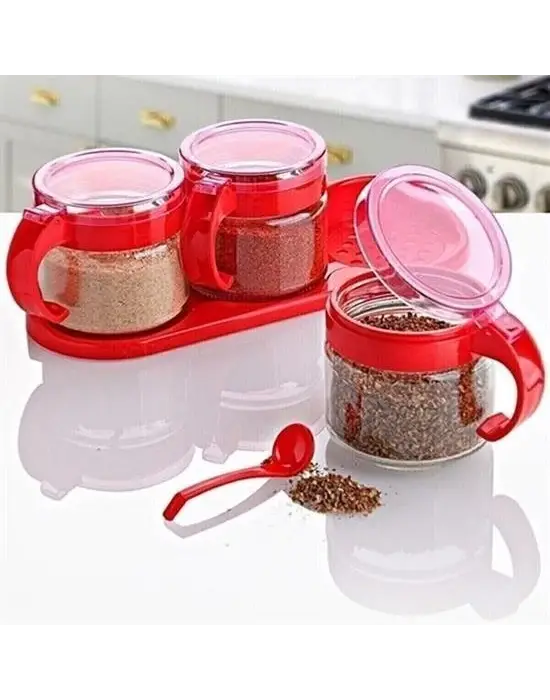 Omarı Hava Sızdırmaz Kapaklı Baharatlık Seti