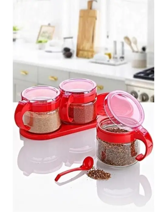 Omarı Hava Sızdırmaz Kapaklı Baharatlık Seti