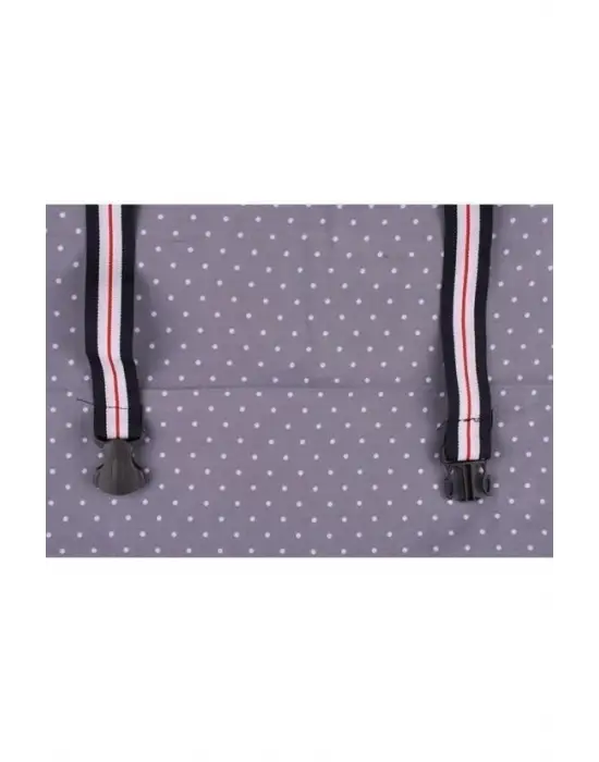 Omarı Pratik Bebek Emzirme Önlüğü Gri Puantiyeli