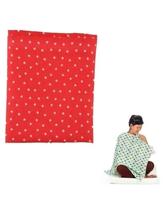 Omarı Kemerli Yıldız Desenli Bebek Emzirme Önlüğü Örtüsü