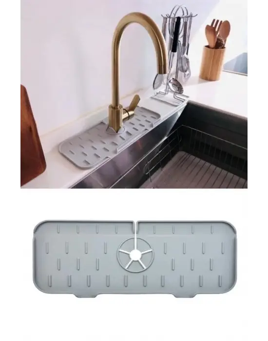 Omarı Sıçrama Koruma Matı Lavabo Musluk Sapı Tutucusu