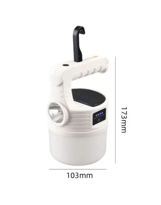 Omarı Güneş Enerjili Kamp Lambası - Lümen Süper Parlak ve Şarj Edilebilir El Feneri