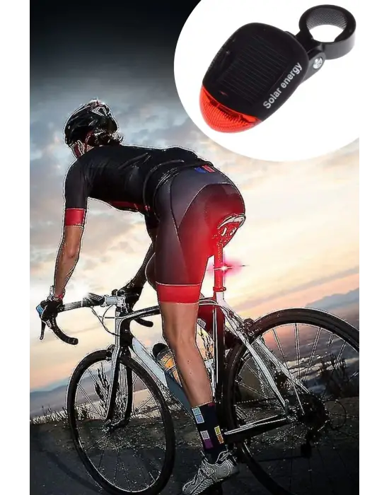 Omarı Güneş Enerjili Bisiklet Kuyruk Lambası