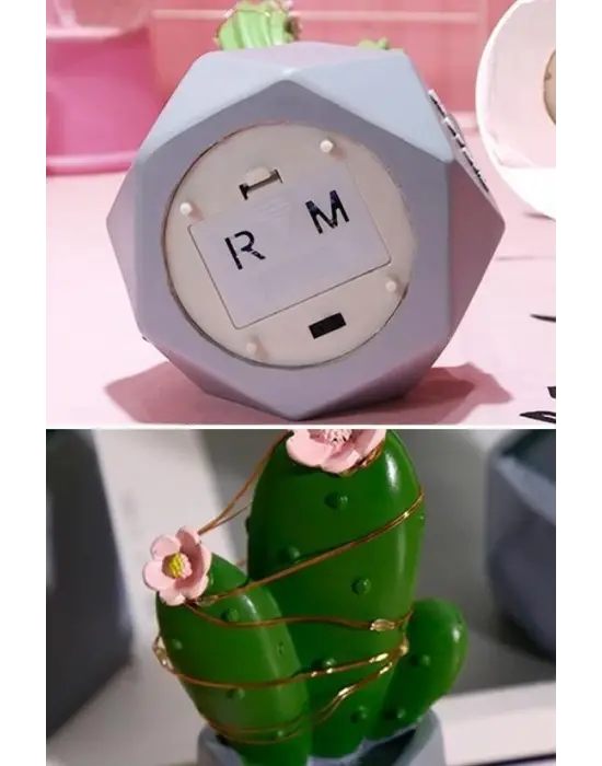 Omarı Şık Led Işıklı Kaktüs Biblo Ev Dekorasyonu ve Hediye Fikri