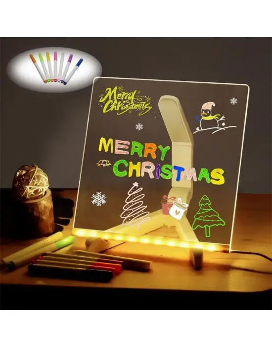 Omarı Renkli LED Işıklı Kendiliğinden Değişen Kare Yazı Panosu