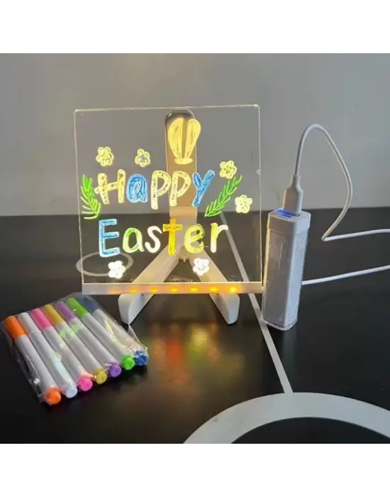 Omarı Renkli LED Işıklı Kendiliğinden Değişen Kare Yazı Panosu