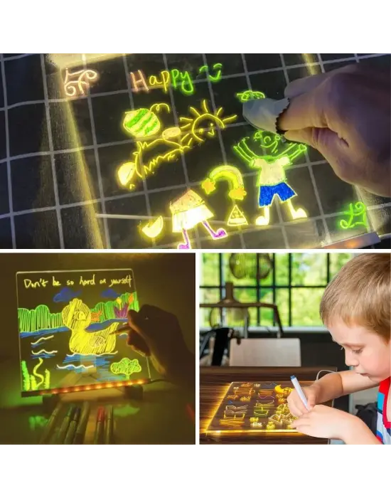 Omarı Renkli LED Işıklı Kendiliğinden Değişen Kare Yazı Panosu