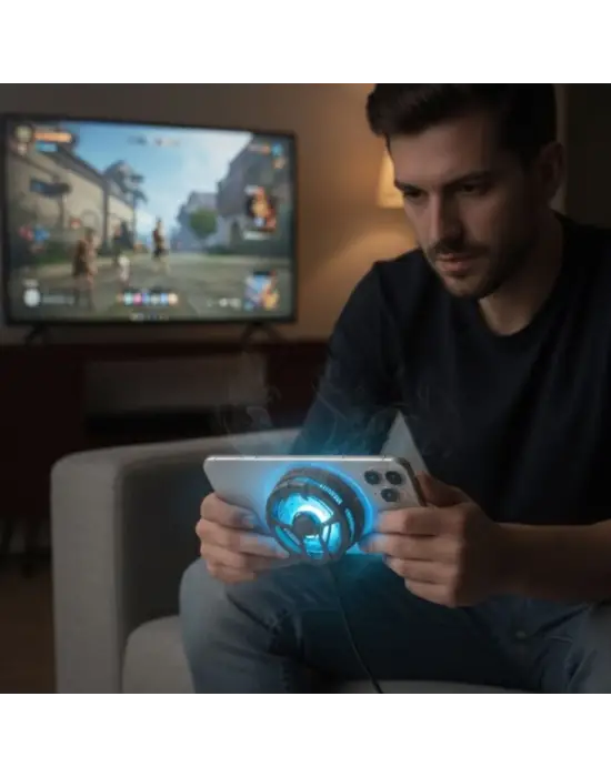 BUFFER® Manyetik Telefon ve Tablet Soğutucu – Güçlü Sessiz Fanlı, Hızlı Isı Dağıtıcı Mobil Cihaz Soğutma Aparatı S25 Radiator