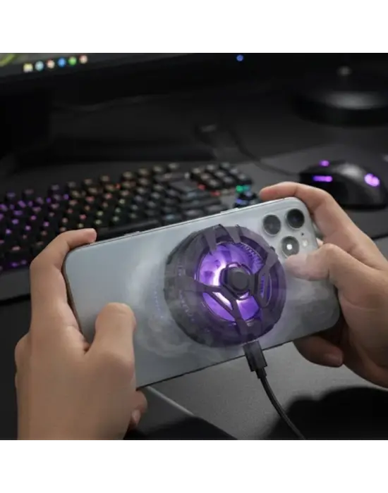 BUFFER® Manyetik Telefon ve Tablet Soğutucu – Güçlü Sessiz Fanlı, Hızlı Isı Dağıtıcı Mobil Cihaz Soğutma Aparatı S25 Radiator