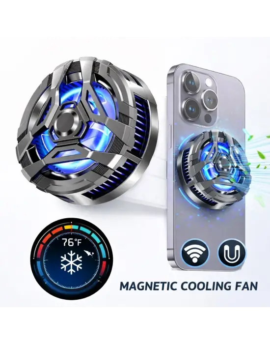 BUFFER® Manyetik Telefon ve Tablet Soğutucu – Güçlü Sessiz Fanlı, Hızlı Isı Dağıtıcı Mobil Cihaz Soğutma Aparatı S25 Radiator